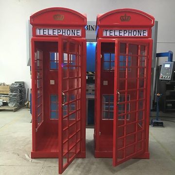 深圳厂家直销英伦电话亭，大红色，可订制